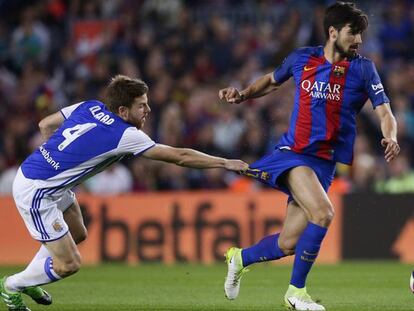 Illarramendi intenta detener a Andr&eacute; Gomes. 