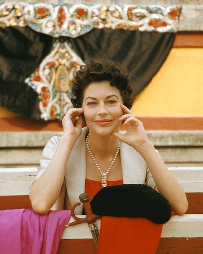 Ava Gardner en el rodaje de '¡Fiesta!' en 1957.