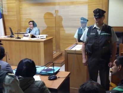 Una audiencia en el tribunal de Temuco, en la región de La Araucanía, al sur de Chile.
