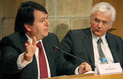 Xavier Solà y Ferran Mascarell, en una comparecencia conjunta.