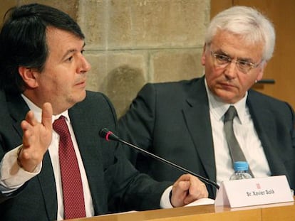 Xavier Solà y Ferran Mascarell, en una comparecencia conjunta.