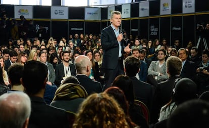 Mauricio Macri durante un evento en Buenos Aires.