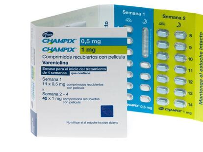 Medicamento Champix, indicado para dejar de fumar.