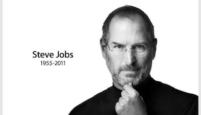 Anúncio da morte de Steve Jobs feito pela Apple.