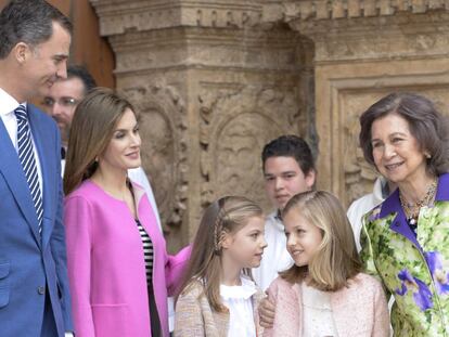 El Rey junto su familia, esta Semana Santa en Palma de Mallorca.