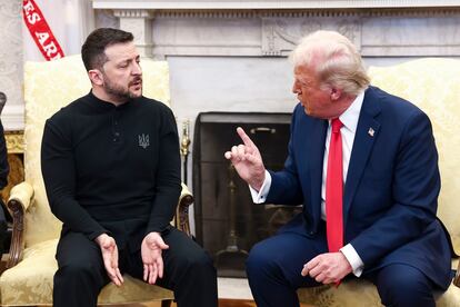 Momentos de tensión entre el presidente ucraniano, Volodímir Zelenski, y el presidente estadounidense, Donald Trump, durante su reunión en el Despacho Oval de la Casa Blanca.
