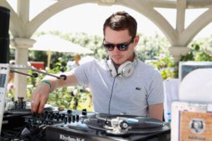 Actor Elijah Wood at the decks during a Lacoste party.