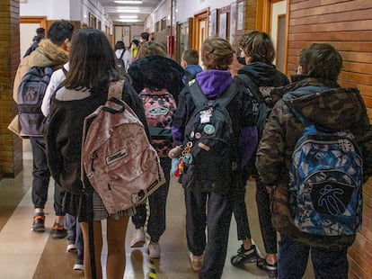 Unos alumnos en in instituto de Andalucía.