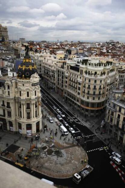 La Gran Vía, vista desde la terraza del Círculo de Bellas Artes.