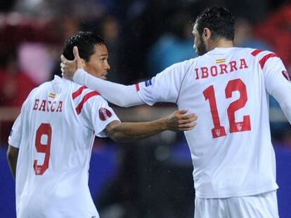 Bacca e Iborra celebran un gol ante el Villarreal
