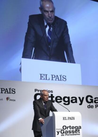 El director de EL PAÍS, Antonio Caño, durante su discurso.