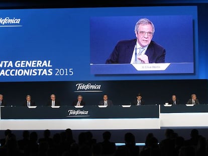 Junta de accionistas de Telef&oacute;nica del pasado a&ntilde;o.