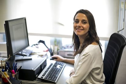 Inés Arrimadas, esta tarde en la redacción de EL PAÍS.
