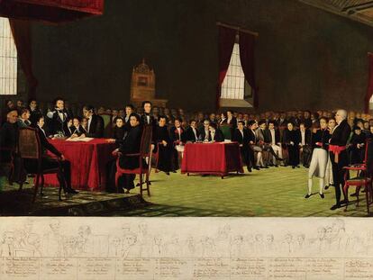 El cuadro '5 de julio de 1811', fecha de la independencia venezolana, del pintor Juan Lovera.