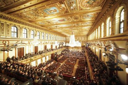 Vista del Musikverein de Viena en el ensayo del Concierto de A&ntilde;o Nuevo celebrado el 30 de diciembre de 2012.