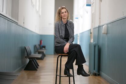 La escritora Delphine de Vigan, el viernes en el Instituto Francés de Madrid.