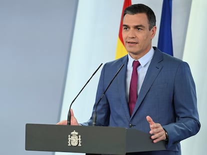 Pedro Sánchez, el sábado en La Moncloa.