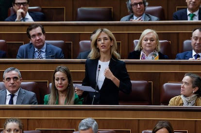 La diputada del PP Cayetana Álvarez de Toledo interviene durante la sesión de control.