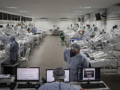 Una unidad de cuidados intensivos en la ciudad de Manaos, en el amazonas brasileño.
