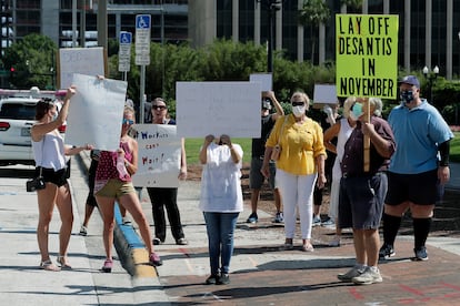 Protestas de desempleados en EE UU.