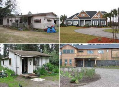 Dos de las casas reformadas por <i>Extreme makeover: Home edition.</i> Arriba, el hogar de los Wilson, antes y después de las obras; abajo, el de los Rogers.