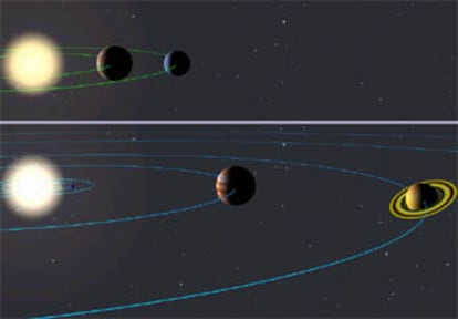 Imagen del sistema descubierto por los astrónomos estadounidenses alrededor de la estrella 47 Ursae Majoris.