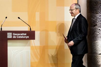 El presidente de la Generalitat, José Montilla, durante el anuncio de las elecciones.