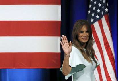 Melania Trump en pleña campaña en Milwaukee, Wisconsin, el pasado 4 de abril.