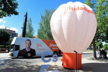 Ciudadanos desplegará globos durante los mitines de la campaña municipal y autonómica.