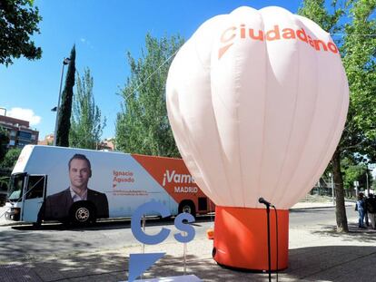 Ciudadanos desplegará globos durante los mitines de la campaña municipal y autonómica.