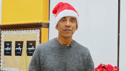 Screenshot of the Christmas greeting video published by Barack Obama on X.