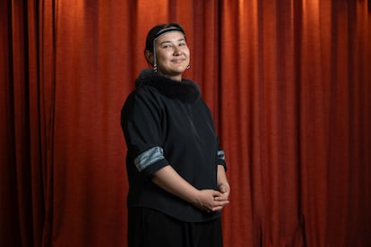 La activista inuit, Jennifer Kilabuk  en Madrid.