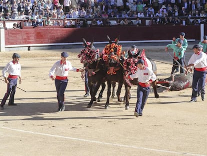 Tiro de mulillas de la plaza de Las Ventas.