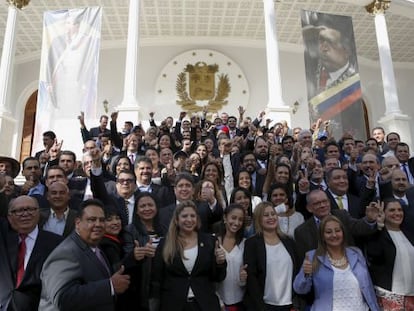 Opposition deputies in Venezuela on January 5.