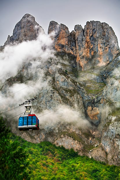El teleférico en Fuente Dé, en pleno corazón de los Picos de Europa.