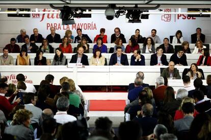 Reunió del comitè federal del PSOE. Sánchez, a primera fila.