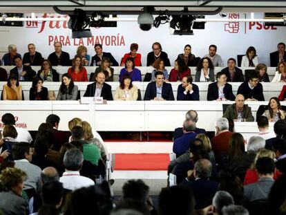 Monday morning’s PSOE Federal Committee meeting.