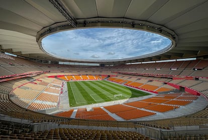 Sevilla 21/04/25 Estadio de la Cartuja donde se va a celebrar la final de la Copa del Rey entre el Real Madrid y el FC Barcelona FOTO.ALEJANDRO RUESGA