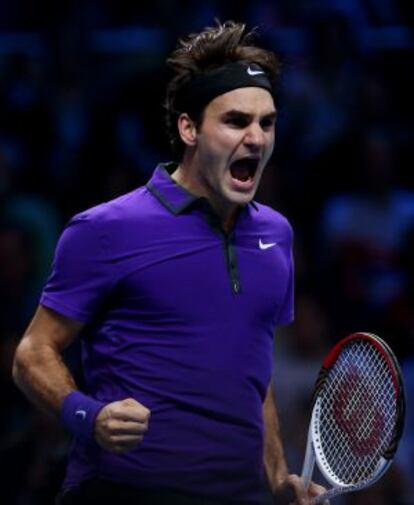 Federer, tras su victoria frente a Murray en semifinales de la Copa de Maestros.