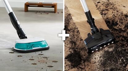 This Bosch Unlimited 7 vacuum cleaner model allows you to avoid using a mop when cleaning floors.