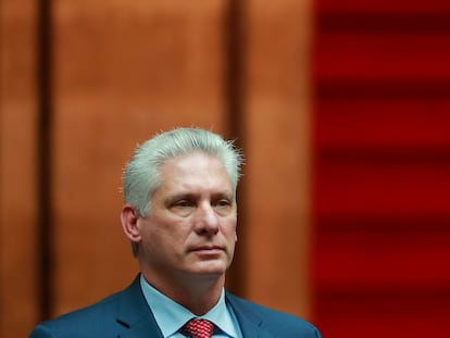 Miguel Diaz Canel, durante una visita al Palacio Nacional de México en octubre de 2019.