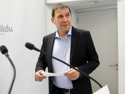 Arnaldo Otegi, coordinador general de EH Bildu, en una comparecencia reciente.