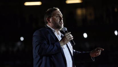 Oriol Junqueras, en un acto en apoyo al referéndum del 1-O.