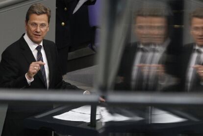 El ministro de Exteriores alemán, Guido Westerwelle, en el Bundestag.