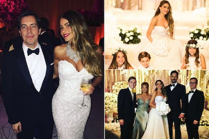 Sofia Vergara, de Zuhair Murad. La actriz, fiel a su estilo, eligió un vestido con escote corazón para dar el sí quiero al también actor Joe Manganiello. La pareja se marcó una de las bodas más bonitas del año casándose en un precioso jardín repleto de flores. La fiesta de después, inaugurada por una tarta gigante, fue amenizada por Pitbull.