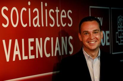 Francesc Romeu en la sede del PSPV-PSOE.