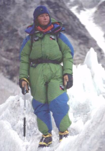 Alison Hargreaves, en el Everest.
