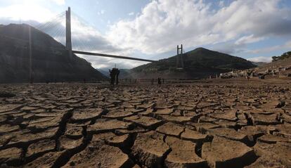 Embalse de Barrios de Luna, en el norte de la provincia de León, al 7% de su capacidad.