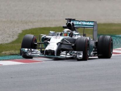 Hamilton, en los entrenamientos libres del GP de Austria. 