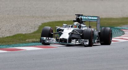 Hamilton, en los entrenamientos libres del GP de Austria.